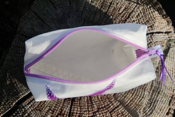 Segeltuch Kosmetiktasche eckig mit Stern in lila